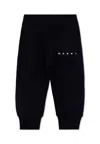 Marni Blue Trousers For Baby Boy With Logo In Black