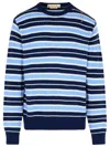 Marni Blue Virgin Wool Blend Sweatshirt Men In Blue