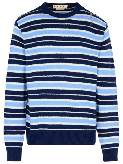 MARNI BLUE VIRGIN WOOL BLEND SWEATSHIRT