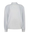 Marni Blue Viscose Balloon Top With Jacquard Motif In White