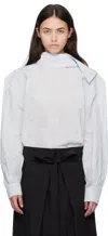 Marni Blue Viscose Jacquard Motif Balloon Blouse