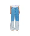 MARNI WIDE-LEG BLUE DENIM JEANS WITH EXTRA HIGH CUFFS