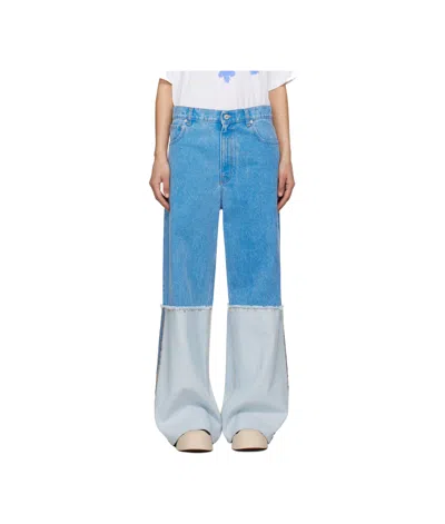 Marni Blue Wide Leg Jeans In Bdb44 Cobalt