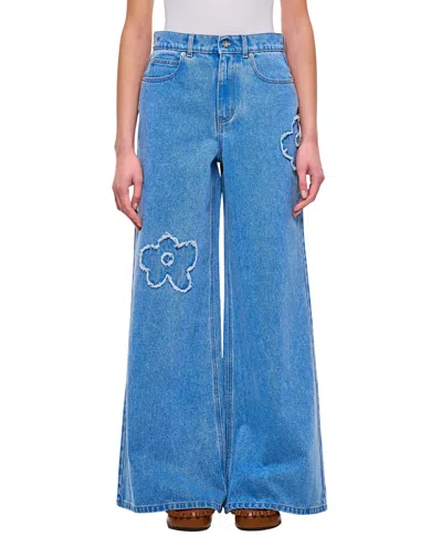 MARNI MARNI BLUE WIDE-LEG TROUSERS