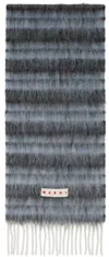 Marni Blue Wool & Mohair Scarf In Stb25 Leaden Blue