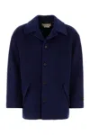 Marni Blue Wool Blend Coat In Lightnavy