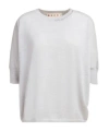 Marni Blue Wool-silk Half-sleeve Jumper With  Mending