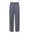 Marni Checked Wide-leg Trousers With Front Pleats And Concealed Zip In Blue