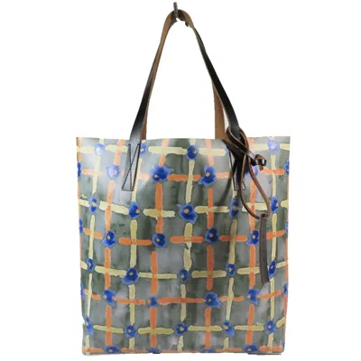 Pre-owned Marni Blue Yellow Leather Handbag Shopping Bag Tote Bag () In Multi