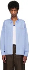 Marni Blue Zip Hidden Logo Shirt In L2b50 Iris Blue