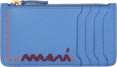 Marni Blue Zipped Card Holder