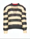 Marni Bold Striped Knit Sweater With Cropped Fit And Ribbed Neckline In Multi
