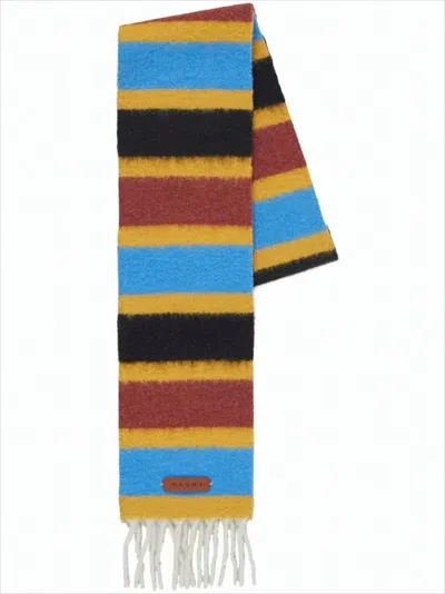 MARNI BOLD STRIPED SCARF WITH FRINGED EDGES