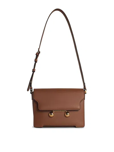 Marni New Trunk Beige Leather Crossbody Bag