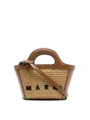 Marni Tropicalia Logo-embroidered Tote Bag In Brown