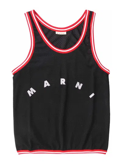 Marni T-shirt Shopping Bag In Black