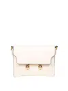 Marni Trunkaroon Calfskin Shoulder Bag In White
