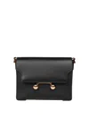Marni Black Leather Trunkaroo Medium Shoulder Bag In Black