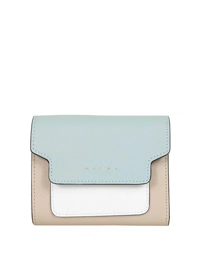 Marni Leather Wallet In Camel