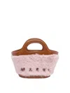 Marni Tropicalia Micro Handbag With Plush Texture In Nude