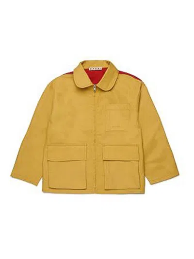 Marni Kids' Bomber Jacket With Zip In Yellow