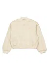 Marni Bomber Sweatshirt With Check Allover Tulle In Yellow