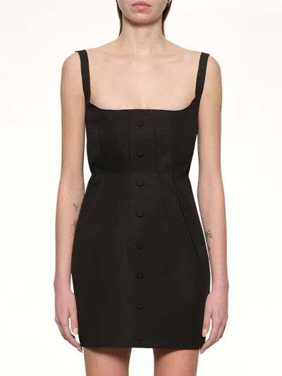 Marni Bonded Cotton Poplin Dress In Black