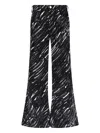 Marni Black Flocked Loose Jeans With Crayon Print In Black  