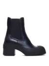 Marni 60mm Leather Chelsea Boots In Black