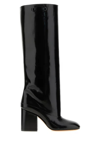 MARNI BLACK LEATHER TRUNKAROO BOOTS