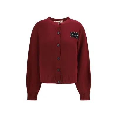 MARNI BORDEAUX CASHMERE CARDIGAN