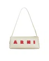 Marni Borsa A Spalla Museo Baguette In Pelle Crema