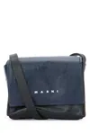 Marni Logo-print Messenger Bag In Navyblueblack