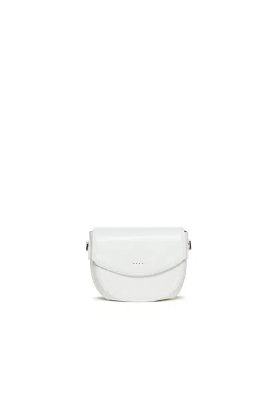 Marni Kids' Borsa Smile Bag In Tessuto Spalmato Con Tracolla In White