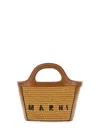 Marni Tropicalia Micro Bag With Woven Texture In Orange