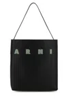 Marni Medium Museo Hobo Leather Tote Bag In Black