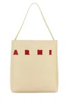 Marni Women Ivory Leather Medium Museo Shoulder Bag In Neutral
