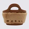 Marni Shoulder Bag In Beige Fur And Brown Leather