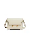 Marni Womens Shell Trunkaroo Branded-hardware Leather Shoulder Bag In White
