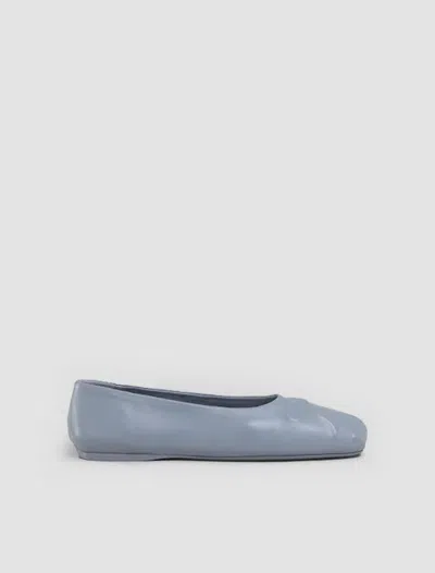 Marni Dancer Leather Bow Ballerina Flats In Mercury