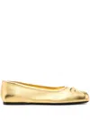 Marni Bow-detail Ballet Flats In Gold