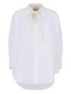 Marni Tie-neck Cotton Shirt Dress In White