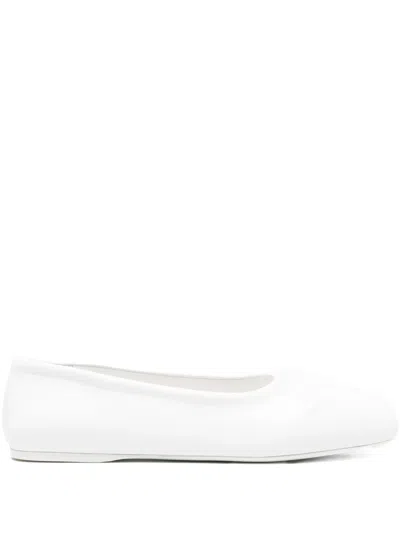 Pre-owned Marni Bow-embossed Ballerina Shoes In White