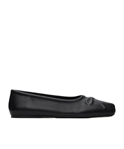 Marni Black Little Bow Ballerina Flats In 00n99 Black