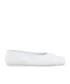 Marni White Nappa Leather Seamless Little Bow Ballet Flat In White