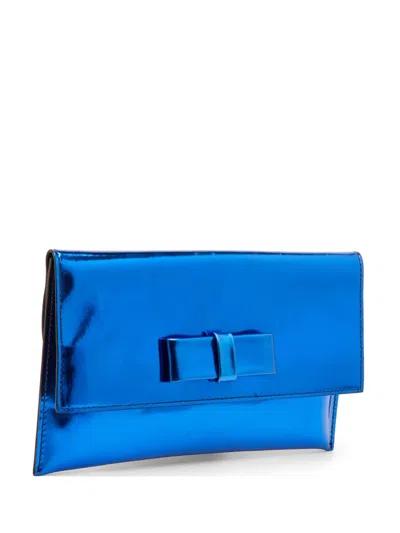 Pre-owned Marni Bow Flap Clutch Bag In Blue