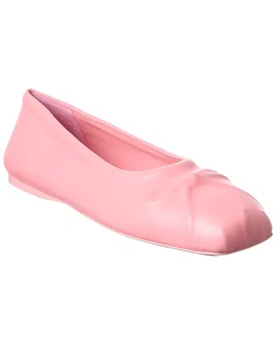 Marni Bow Leather Ballerina Flat In Pink
