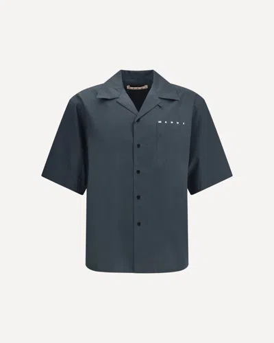 Marni Grey Graphite Solid Shirt In Green