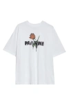 Marni White Cotton T-shirt With Tulip Print Women In White