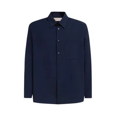 Pre-owned Marni Boxy Fit Tropical Shirt 'blue/black'